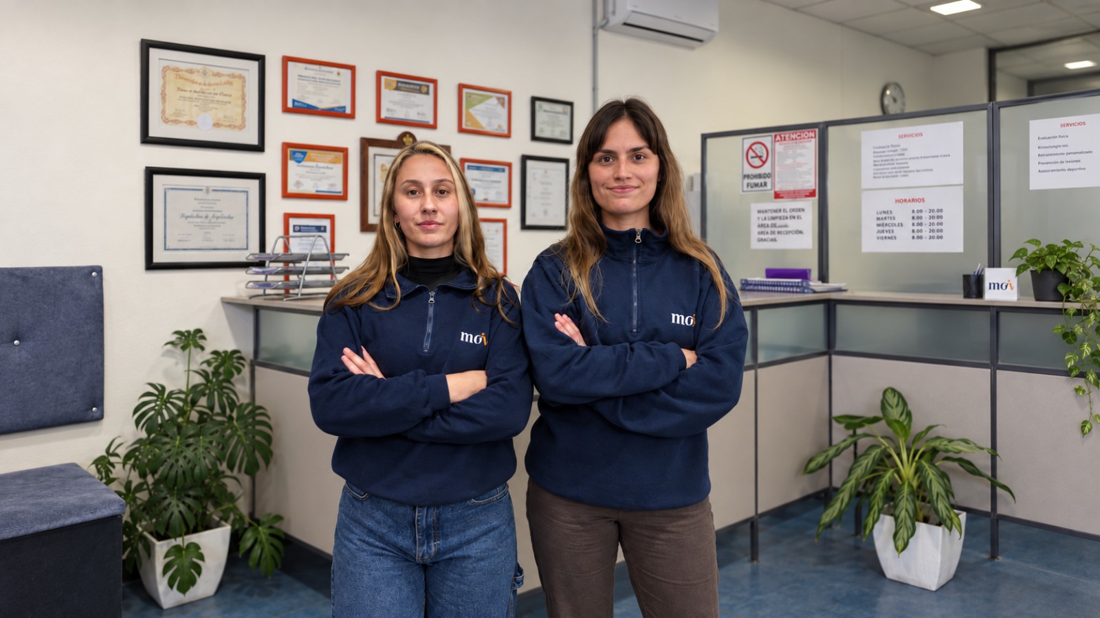 Equipo de secretaría MOVE en la recepción